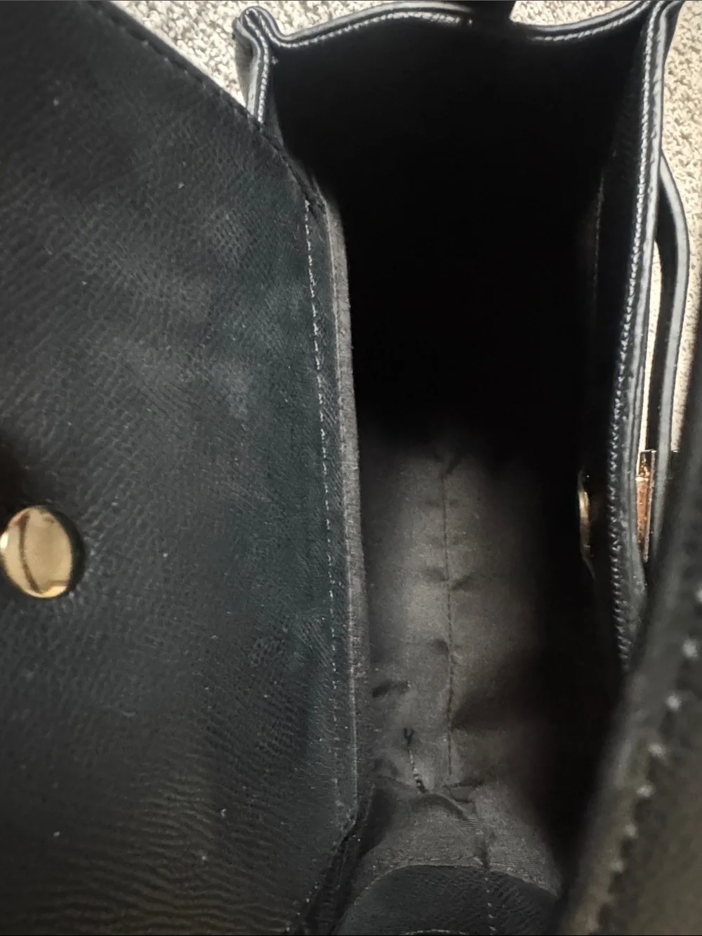 MOTF Black Top-Handle Satchel with Gold Hardware